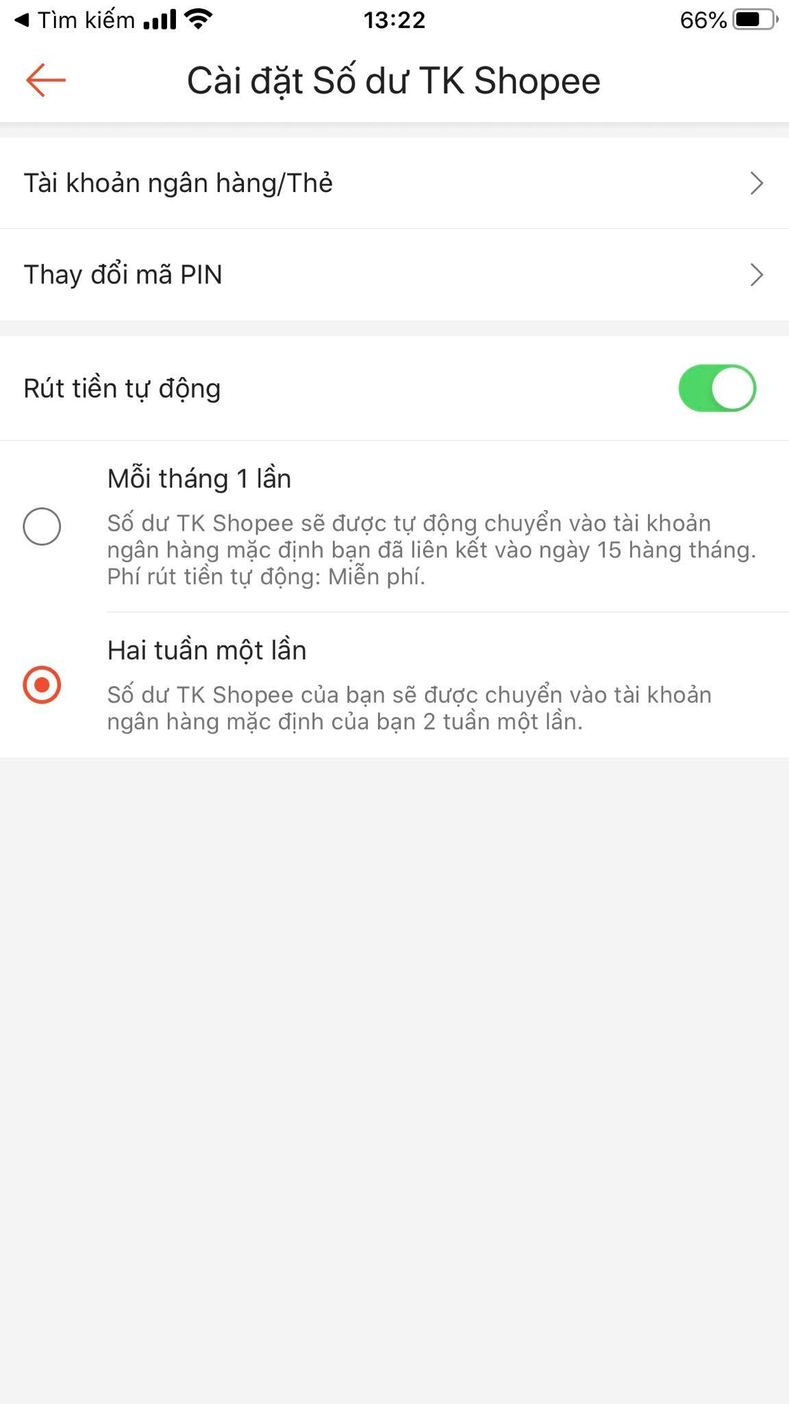 Thiết lập thẻ ng&acirc;n h&agrave;ng để r&uacute;t tiền
