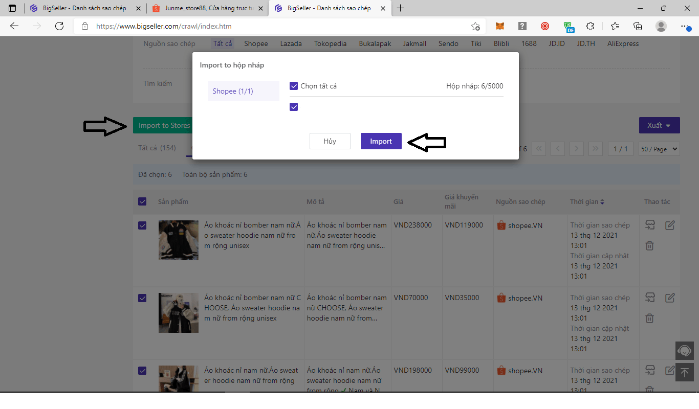 Hướng dẫn lưu sản phẩm sao ch&eacute;p v&agrave;o hộp nh&aacute;p