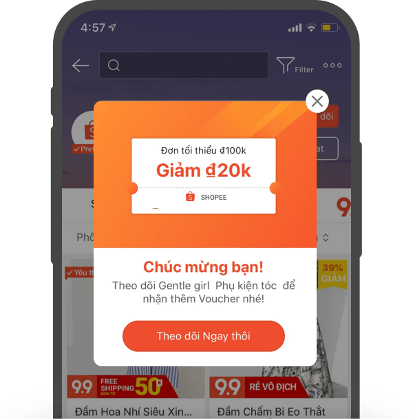 Hướng dẫn tạo ưu đ&atilde;i follow shop