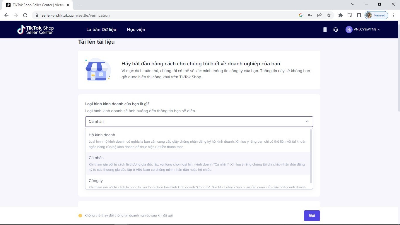 Cach dang ky tiktokshop