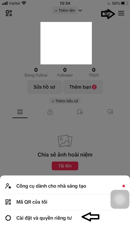 chuyen doi tai khoan tiktok sang tai khoan doanh nghiep