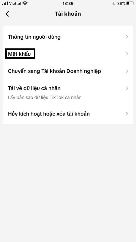 C&aacute;ch thay đổi pass tiktok