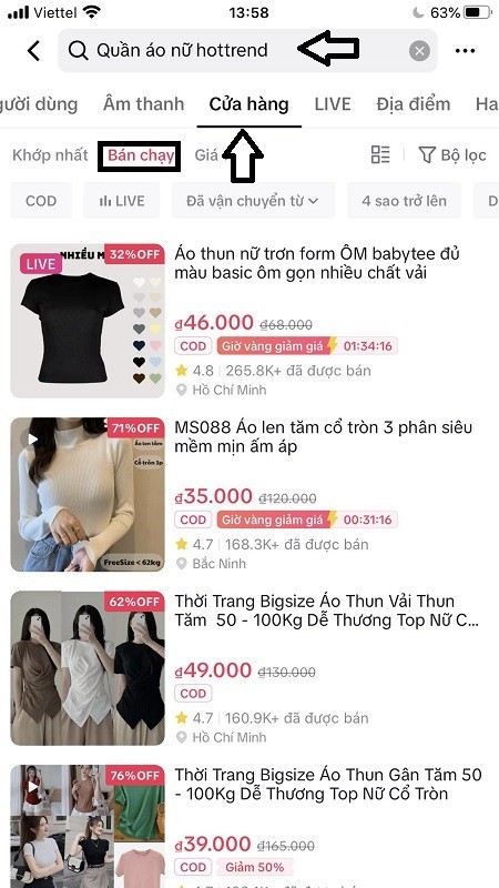 c&aacute;ch t&igrave;m đồ b&aacute;n chạy nhất tr&ecirc;n titkok