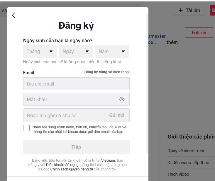 tạo nick tiktok tr&ecirc;n m&aacute;y t&iacute;nh