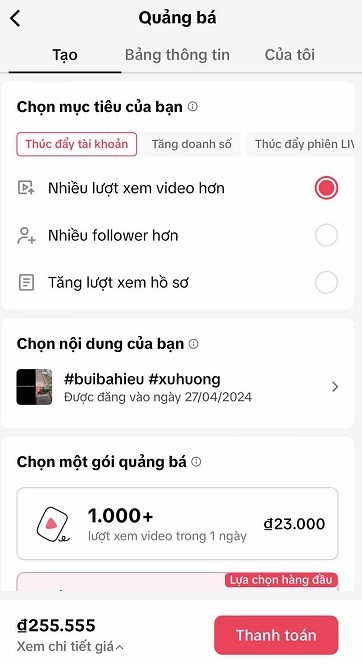 c&aacute;ch chạy tiktok ads